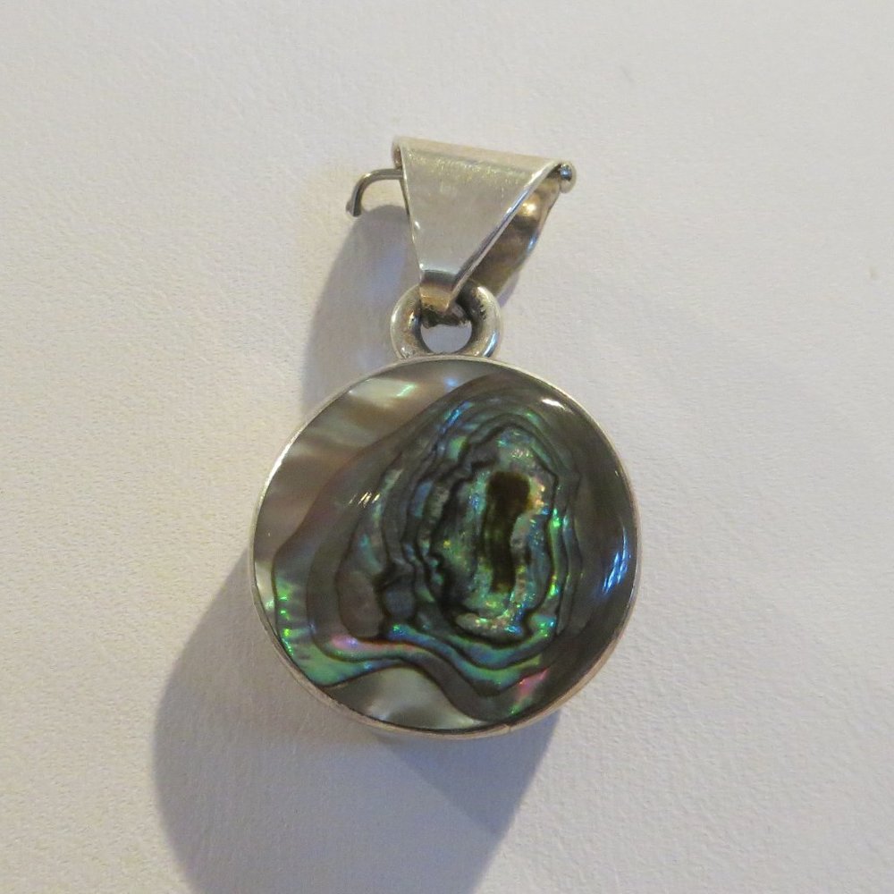 Sterling Abalone Shell Pendant